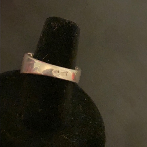 Rounded Geometric 925 Sterling Silver Ring Wide Band - Picture 9 of 9